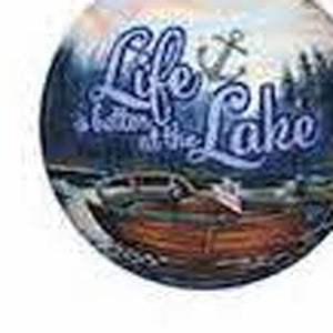 Scenic Life is Better at the Lake Hand Painted Mouth Blown Glass Ornament - Montana Home & Kitchen Co.