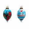 Season of Miracles Wordings Snowman Hand Painted Mouth Blown Glass Ornament - Montana Home & Kitchen Co.