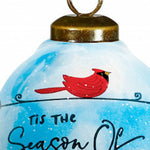 Season of Miracles Wordings Snowman Hand Painted Mouth Blown Glass Ornament - Montana Home & Kitchen Co.