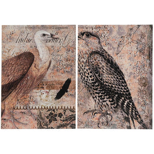 Set of 2 Antique Post Card Birds Wall Art - Montana Home & Kitchen Co.