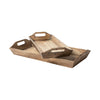 Set Of 2 Natural Brown Wood With Grains And Knots Highlight Trays - Montana Home & Kitchen Co.