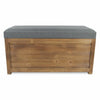 Set Of 2 Rectangular Gray Linen Fabric And Wood Storage Benches - Montana Home & Kitchen Co.