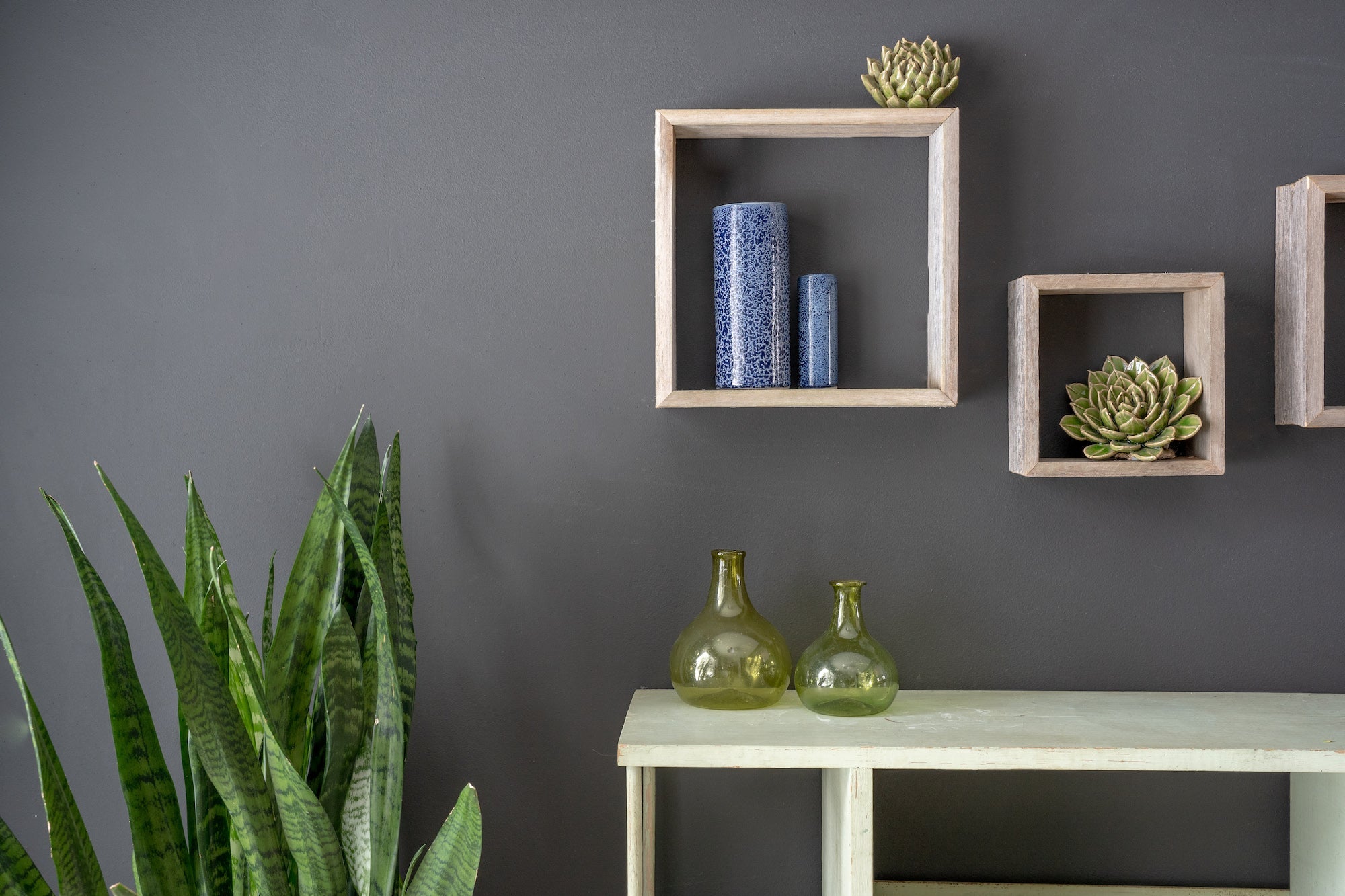 Set Of 3 Square Espresso Reclaimed Wood Open Box Shelve - Montana Home & Kitchen Co.