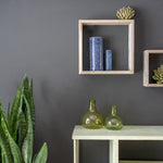 Set Of 3 Square Smoky Black Reclaimed Wood Open Box Shelve - Montana Home & Kitchen Co.