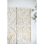 Set of 4 Whitewashed Arabesque Carved Wall Art - Montana Home & Kitchen Co.