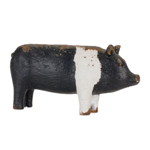 Set of Four Black and White Farm Animal Polyresin Tabletop Candleholders - Montana Home & Kitchen Co.