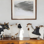 Set of Four Black and White Farm Animal Polyresin Tabletop Candleholders - Montana Home & Kitchen Co.