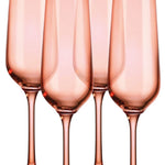 Set of Four Translucent Blush Champagne Flutes - Montana Home & Kitchen Co.