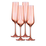 Set of Four Translucent Blush Champagne Flutes - Montana Home & Kitchen Co.