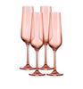 Set of Four Translucent Blush Champagne Flutes - Montana Home & Kitchen Co.