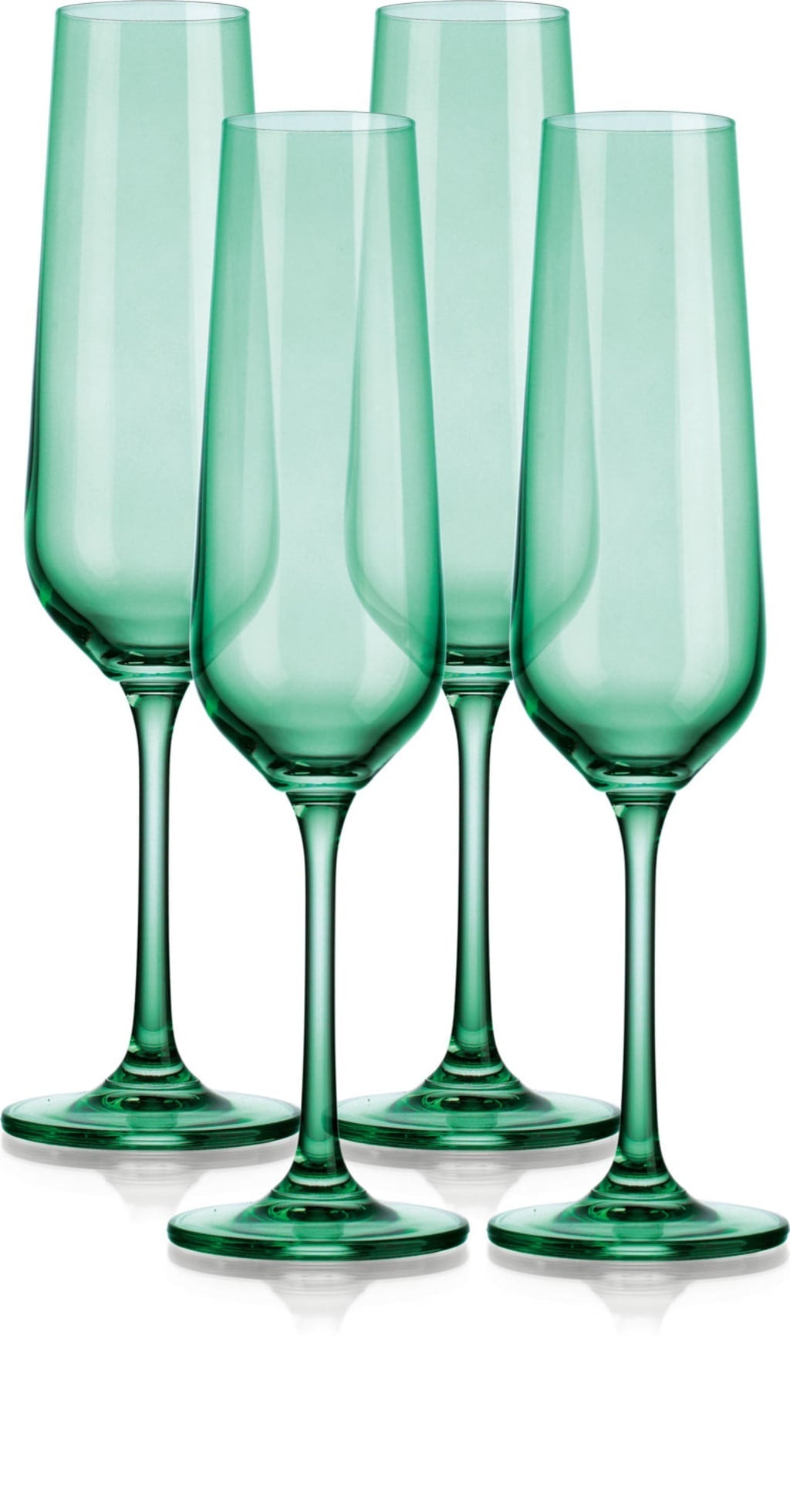 Set of Four Translucent Pale Green Champagne Flutes - Montana Home & Kitchen Co.