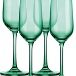 Set of Four Translucent Pale Green Champagne Flutes - Montana Home & Kitchen Co.