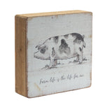 Set Of Four White Solid Wood Farm Animals Wall Decor - Montana Home & Kitchen Co.