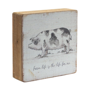 Set Of Four White Solid Wood Farm Animals Wall Decor - Montana Home & Kitchen Co.