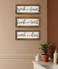 Set Of Three Bathroom Rules Wood Framed Wall Art - Montana Home & Kitchen Co.