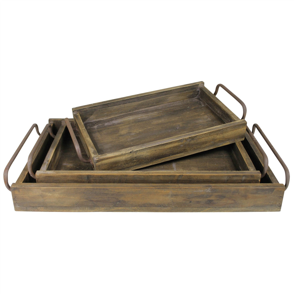 Set of Three Wooden Trays - Montana Home & Kitchen Co.