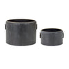 Set of Two 10" Black Metal Round Pot Planter - Montana Home & Kitchen Co.