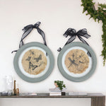 Set of Two 10" X 10" Green and Ivory Butterfly Wall Decor - Montana Home & Kitchen Co.