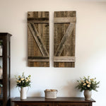 Set of Two 36" X 14" Gray Solid Wood Wall Decor - Montana Home & Kitchen Co.