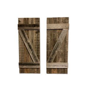 Set of Two 36" X 14" Gray Solid Wood Wall Decor - Montana Home & Kitchen Co.