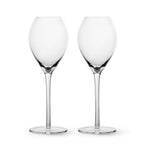 Set of Two Clear Crystal Glass Tuliped Bowl Stemmed Champagne Glass - Montana Home & Kitchen Co.