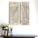 Set Of Two Rustic Weathered Grey Wood Decorative Window Shutters - Montana Home & Kitchen Co.