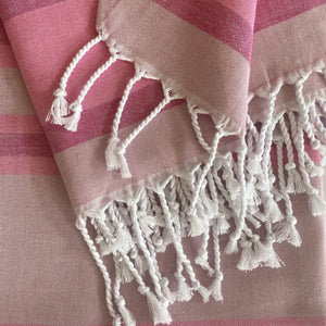 Shades of Pink Striped Design Turkish Beach Blanket - Montana Home & Kitchen Co.