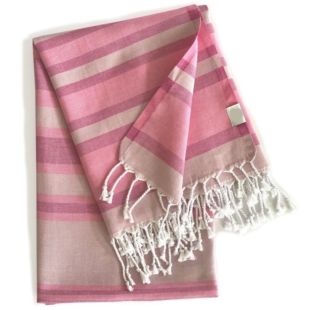 Shades of Pink Striped Design Turkish Beach Blanket - Montana Home & Kitchen Co.