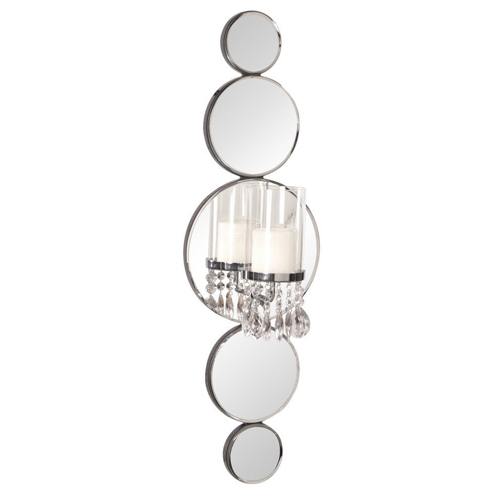 Silver and Clear Modern Bling Mirrored Wall Sconce - Montana Home & Kitchen Co.