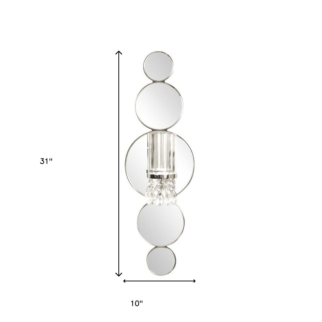 Silver and Clear Modern Bling Mirrored Wall Sconce - Montana Home & Kitchen Co.