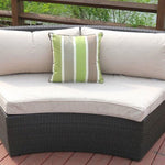 Six Piece Outdoor Black Wicker Sectional Seating Group with Beige Cushions - Montana Home & Kitchen Co.