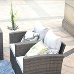 Six Piece Outdoor Brown Metal Sofa Seating Group With Cushions - Montana Home & Kitchen Co.