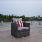 Six Piece Outdoor Brown Metal Sofa Seating Group With Cushions - Montana Home & Kitchen Co.