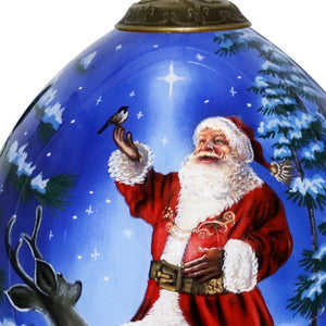 Starry Heaven and Santa Hand Painted Mouth Blown Glass Ornament - Montana Home & Kitchen Co.