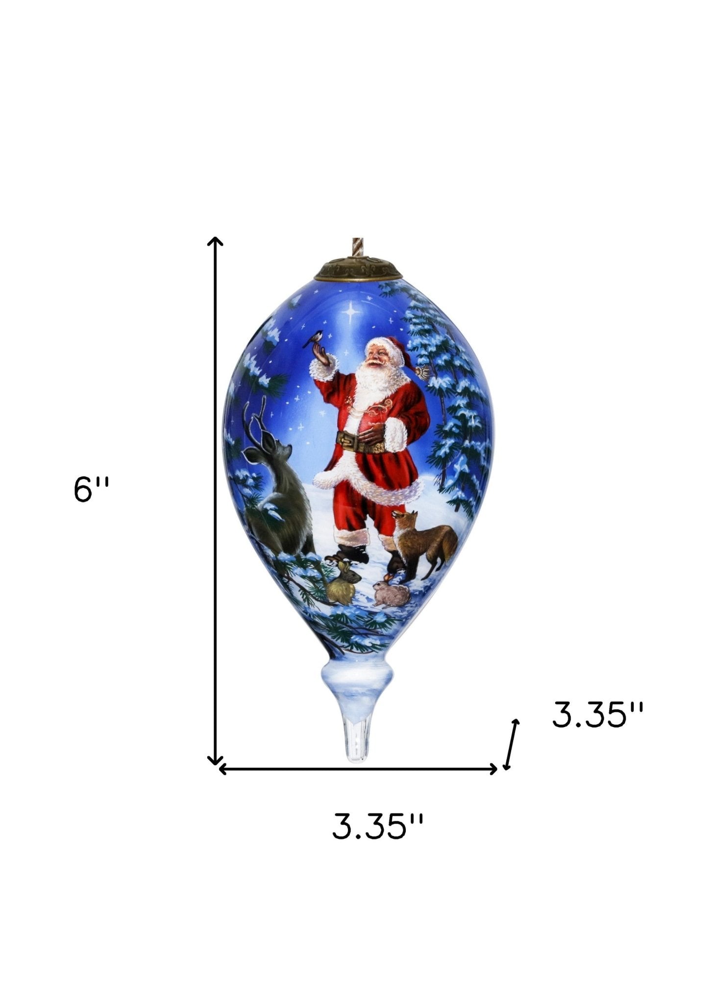 Starry Heaven and Santa Hand Painted Mouth Blown Glass Ornament - Montana Home & Kitchen Co.