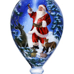 Starry Heaven and Santa Hand Painted Mouth Blown Glass Ornament - Montana Home & Kitchen Co.