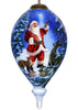 Starry Heaven and Santa Hand Painted Mouth Blown Glass Ornament - Montana Home & Kitchen Co.