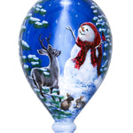 Starry Heaven and Snowman Hand Painted Mouth Blown Glass Ornament - Montana Home & Kitchen Co.