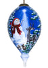 Starry Heaven and Snowman Hand Painted Mouth Blown Glass Ornament - Montana Home & Kitchen Co.