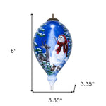 Starry Heaven and Snowman Hand Painted Mouth Blown Glass Ornament - Montana Home & Kitchen Co.