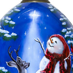 Starry Heaven and Snowman Hand Painted Mouth Blown Glass Ornament - Montana Home & Kitchen Co.