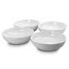 Stoneware Dinner and Serving Bowls in White, Set of 4 Extra Wide 8.5 in. - Montana Home & Kitchen Co.