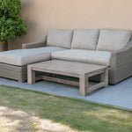 Three Piece Outdoor Gray Rattan Sectional Seating Group with Beige Cushions - Montana Home & Kitchen Co.