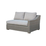 Three Piece Outdoor Gray Rattan Sectional Seating Group with Beige Cushions - Montana Home & Kitchen Co.