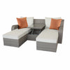 Three Piece Outdoor Gray Wicker Sectional Seating Group with Beige Cushions - Montana Home & Kitchen Co.