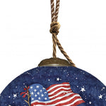 Three Snowman and an American Flag Hand Painted Mouth Blown Glass Ornament - Montana Home & Kitchen Co.