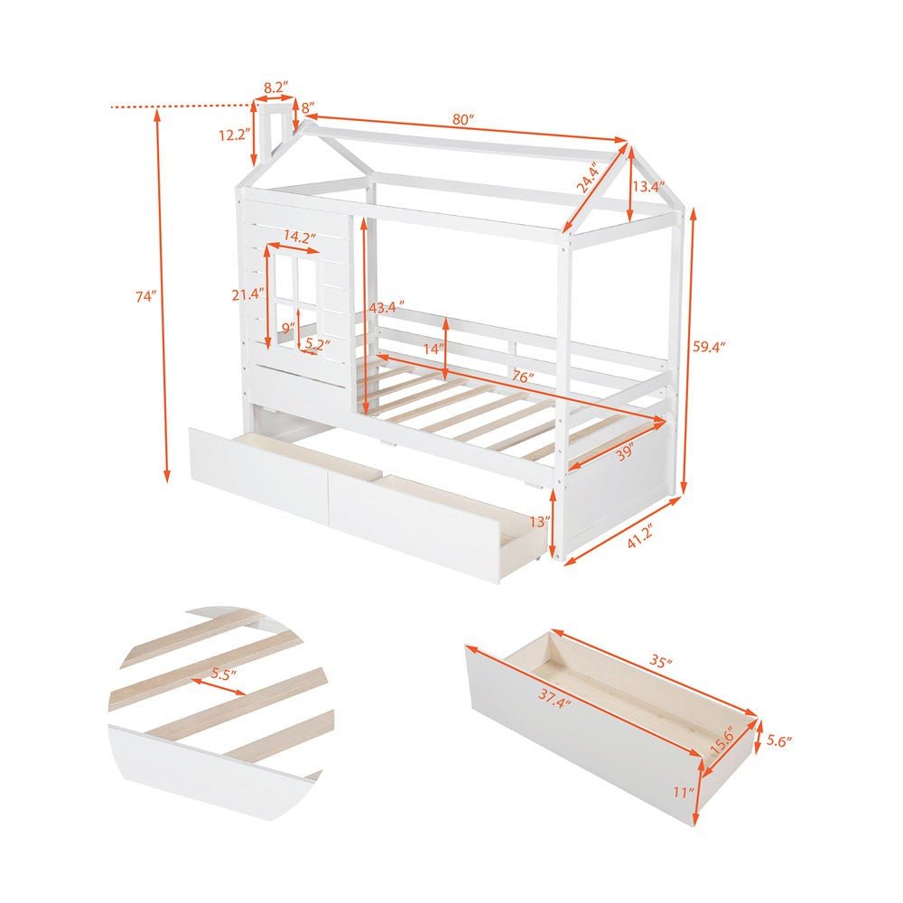 Twin Four Poster (White) - Montana Home & Kitchen Co.