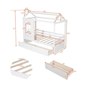 Twin Four Poster (White) - Montana Home & Kitchen Co.