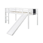 Twin Loft Bed Bed Chalkboard and Slide (White) - Montana Home & Kitchen Co.