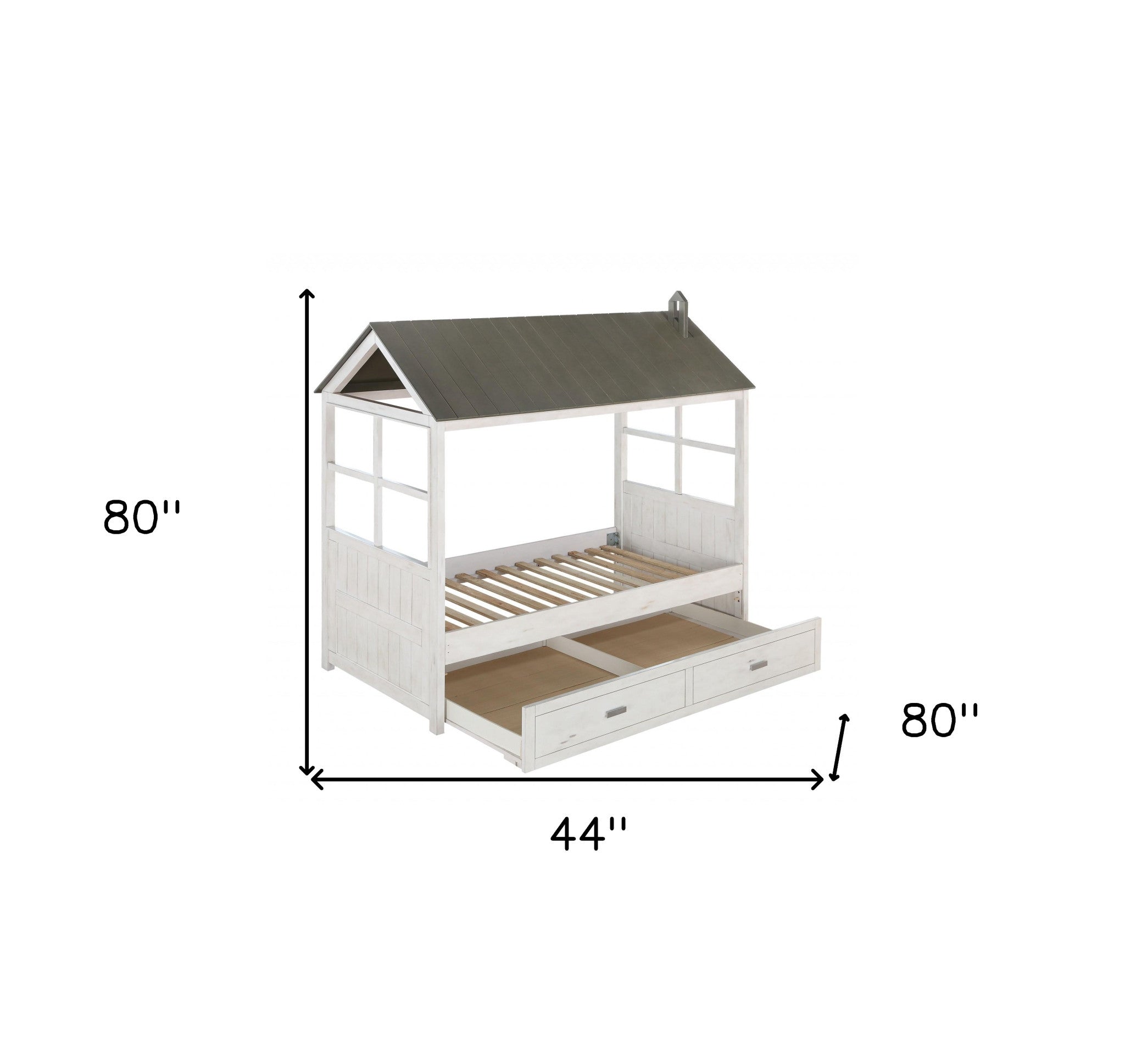 Two Drawers Bed (Twin / White) - Montana Home & Kitchen Co.